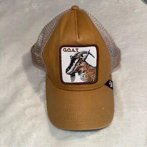 Goorin Bros Brown Mesh Trucker Hat with Goat Patch